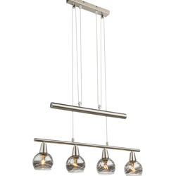 Moderne hanglamp Roman - L:60cm - E14 - Metaal - Grijs
