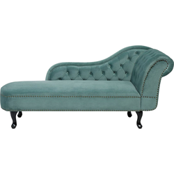 Beliani NIMES - Chaise longue-Groen-Fluweel