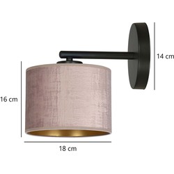 Norddjurs elegante beige roze wandlamp E27