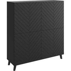 Meubella - Dressoir Pulse - Zwart - 120 cm