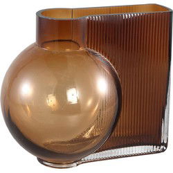 PTMD Nira Vaas - 15,5 x 22,5 x 20 cm  - Glas - Bruin