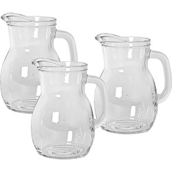 3x stuks glazen sap/waterkannen 500 ml - Waterkannen