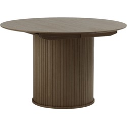 Eettafel Rond Donkerbruin - Uitschuifbaar - Ø120-167cm - Nola
