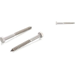 Houtdraadbout 8x80mm rvs 8st