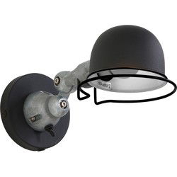 Mexlite - wandlamp - Davin - zwart - aluminium metaal - bedlampje - E14 - 7657ZW