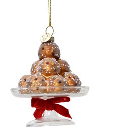 Ornament glas L8b8h10 cm multi I kerst