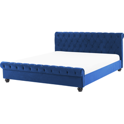 AVALLON  - Tweepersoonsbed - Marineblauw - 180 x 200 cm - Fluweel