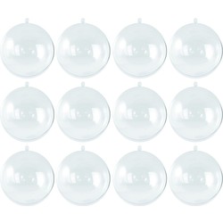 12x Kerstballen om te vullen 8 cm - Kerstbal