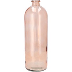 DK Design Bloemenvaas fles model - helder gekleurd glas - perzik roze - D14 x H41 cm - Vazen