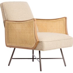 Light&living Stoel 81x60x80 cm FIORA beige+rotan naturel