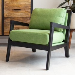 Industriële fauteuil Morris stof groen