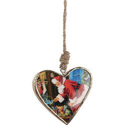 Clayre & Eef Kersthanger Rood Hout Kerstman