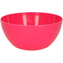 Plasticforte kommetjes/schaaltjes - dessert/ontbijt - kunststof - D14 x H6 cm - fuchsia roze - Kommetjes