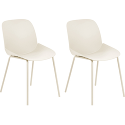 MILACA - Eetkamerstoel set van 2 - Beige - Plastic