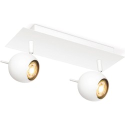 Home sweet home LED opbouwspot Bollo 2 lichts ↔ 32 cm - wit