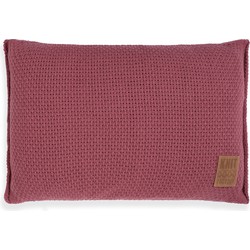 Knit Factory Jesse Sierkussen - Stone Red - 60x40 cm - Inclusief kussenvulling