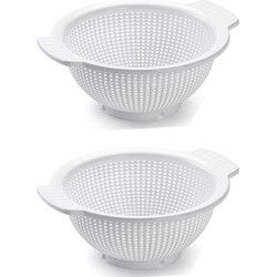 PlasticForte Vergiet - wit - 2x stuks - kunststof - 27 x 23 x 10,5 cm - Vergieten