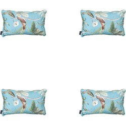 Madison -  Sierkussen Grasse aqua - Ca. 30x50 cm - Set van 4