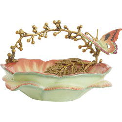 Light&living Schaal 26,5x20x14 cm BUTTERFLY oranje+geel+brons