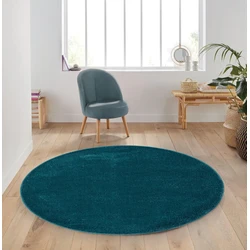 Rond Mono vloerkleed - Effen Modern - Blauw - Ø 160cm