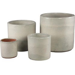 PTMD Bloempot Wilsom - 50x50x50 cm - Keramiek - Creme - Set van 4