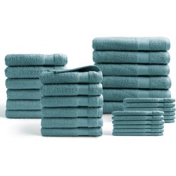 Handdoeken 30 delig set - Hotel Collectie - 100% katoen - denim blauw