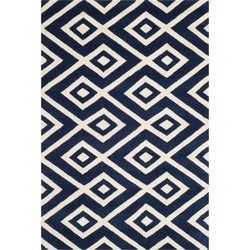 Safavieh Contemporary Indoor Hand Tufted Area Rug, Chatham Collection, CHT742, in Dark Blue & Ivory, 122 X 183 cm