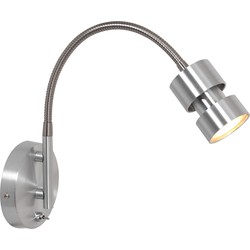 Moderne Wandlamp - Steinhauer - Metaal - Modern - GU10 - L: 15cm - Voor Binnen - Woonkamer - Eetkamer - Zilver