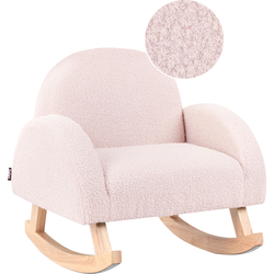 Beliani HUG - Schommelfauteuil-Roze-Bouclé