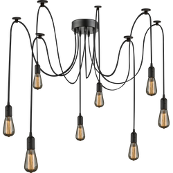 Industriële hanglamp Oliver - L:15cm - E27 - Metaal - Zwart