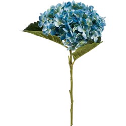 Emerald Kunstbloem hortensia tak - Annabelle - 52 cm - blauw - Kunst zijdebloem - Hydrangea - Kunsttakken