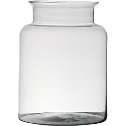 Transparante home-basics vaas/vazen van glas 25 x 19 cm - Vazen