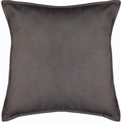 Atmosphera Bank/sierkussens huiskamer Sophia - 55 x 55 cm - Donkergrijs - polyester - met rits - Sierkussens