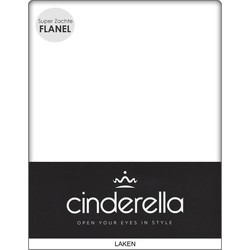 Cinderella Flanellen Lakens Wit-200 x 260 cm
