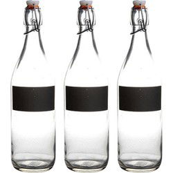 Water/Weck/Sap flessen met krijtvakje - 1x - 970 ml - Met beugeldop - Weckpotten