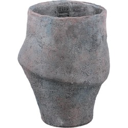 PTMD Bloempot Javay - 20x20x25 cm - Cement - Grijs