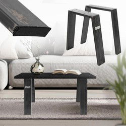 Set van 2 tafelpoten Bankrunners Loft 44x42 cm Industrieel profiel 8x2cm staal U-vorm ML-Design