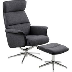 Relaxfauteuil Donkergrijs  Incl. Voetenbankje - Skjern