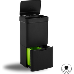 4cookz® Smart Waste Black - Afvalbak Afvalscheiding Prullenbak met Sensor 72 liter - Zwart