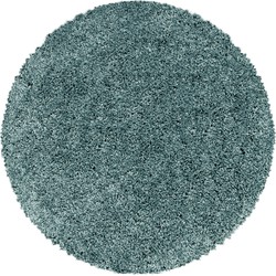 Tapijtenloods Monaco Soft Rond Shaggy Hoogpolig Vloerkleed Blauw / Turquoise- 120 CM ROND