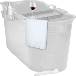 Zitbad Mira - Bath Bucket XL - Inclusief badrek - 400L - Ligbad 122 cm - Wit