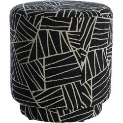 Poef Davonte - Zwart - Ø40cm