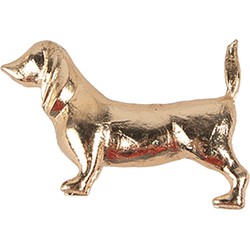 Clayre & Eef Deurknop Hond 6x4x4 cm Goudkleurig IJzer