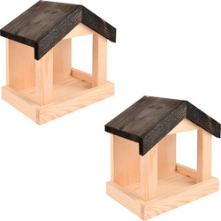 2x Vogelhuisjes/muurvoederhuisjes/nestkastjes 23,2 cm - Vogelhuisjes