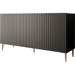 Meubella Dressoir King - Mat zwart - 150 cm