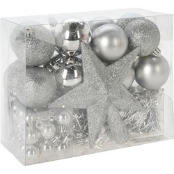 Christmas Decorations kerstballen set 54-dlg - zilver - Kerstbal