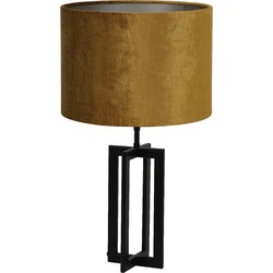 Tafellamp Mace/Gemstone - Zwart/Goud - Ø30x56cm