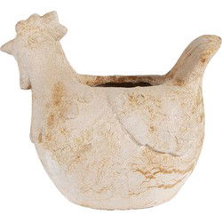 Clayre & Eef Bloempot Kip Beige Keramisch materiaal