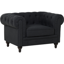 Beliani CHESTERFIELD - Fauteuil-Grijs-Polyester