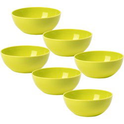 Plasticforte kommetjes/schaaltjes - 6x - kunststof - 12x5 cm - groen - Kommetjes